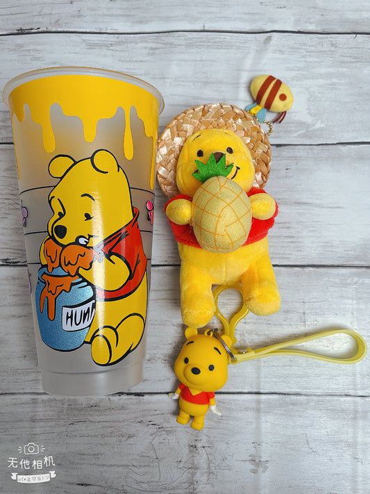Winnie The Pooh Starbucks Cold Cup|Cup+Plushie+Keychain|