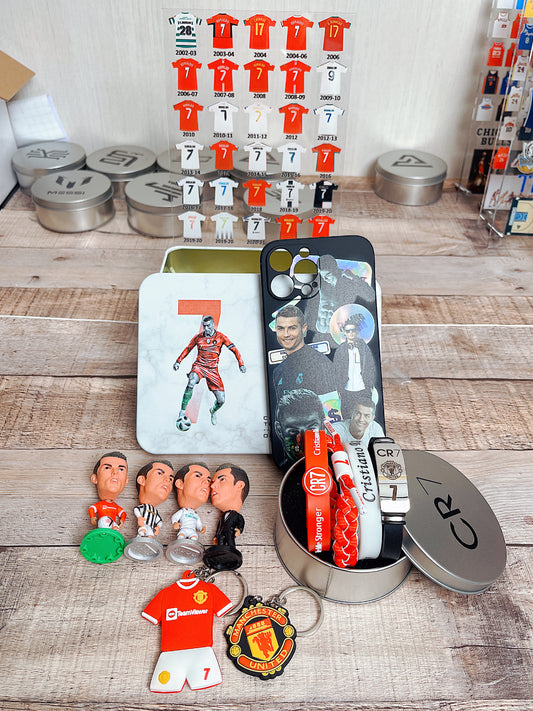 Ronaldo Bundles|Jersey Collection Picture+Four Player doll+Jersey keychain+Badge keychain+Four Bracelets+PhoneCase|